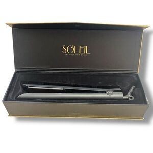 Soleil Professional Black Solid Ceramic Flat Iron – Magnetized Plates